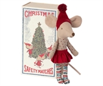 14-1700-01 Big sister christmas mouse in matchbox fra Maileg ved æsken - Tinashjem